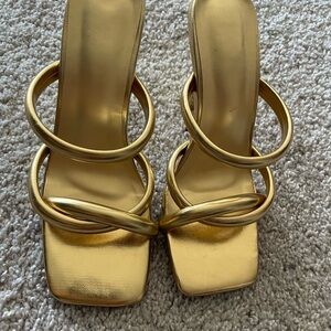 Elegant Gold Women's Heels